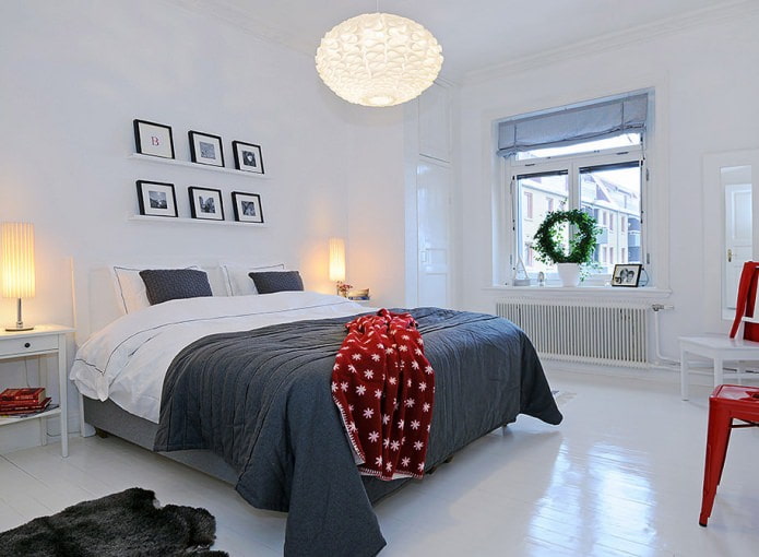 Glanzlaminat im Schlafzimmer