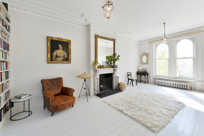 weißer Boden im Wohnzimmer