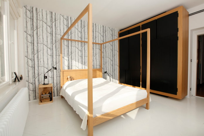 Skandinavisches Schlafzimmer-Interieur