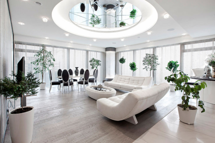 Kombinierte Decke mit Spiegelfläche