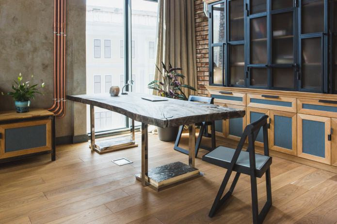 Küche-Esszimmer im Loft-Stil