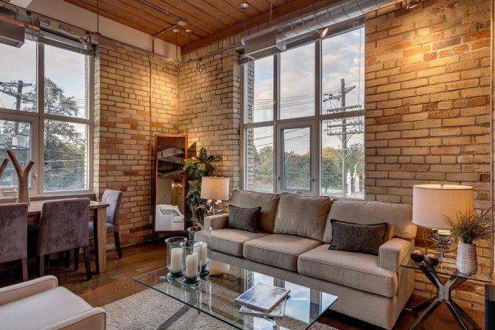 Wohnzimmer im Loft-Stil