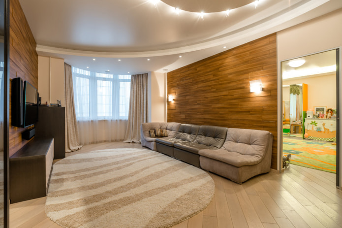 Beige-braunes Sofa