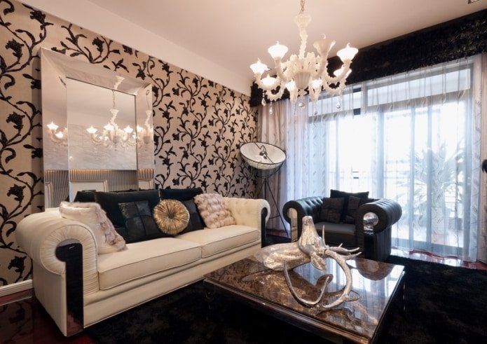 Schwarz-beiges Sofa