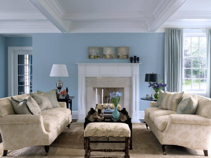 Beige- und Blau-Interieur