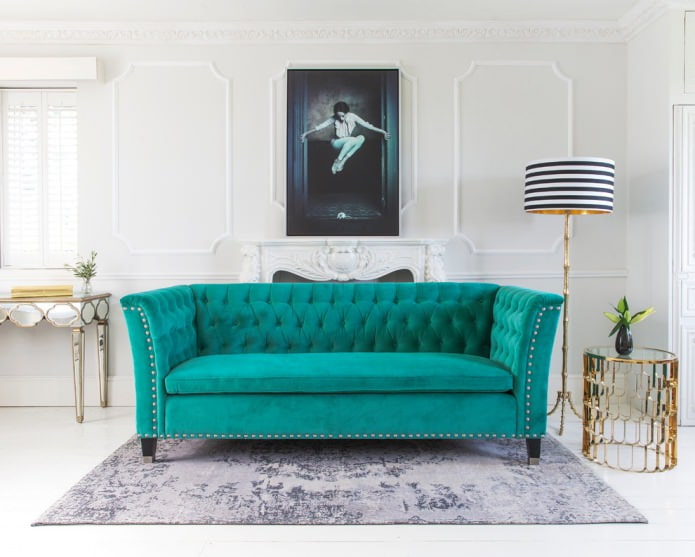 türkises Sofa