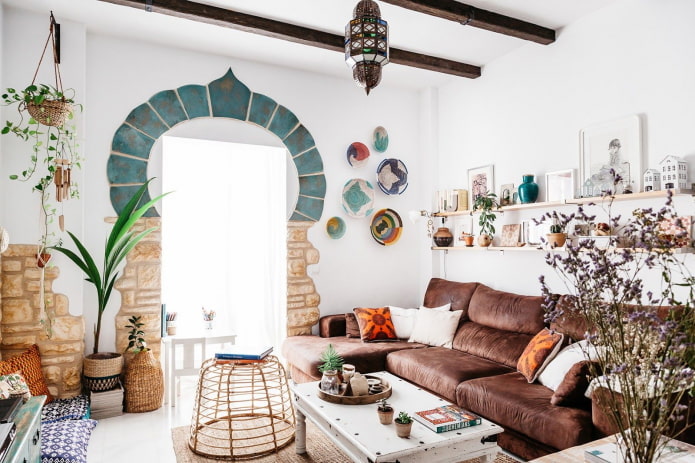 Wohnzimmer im Boho-Stil