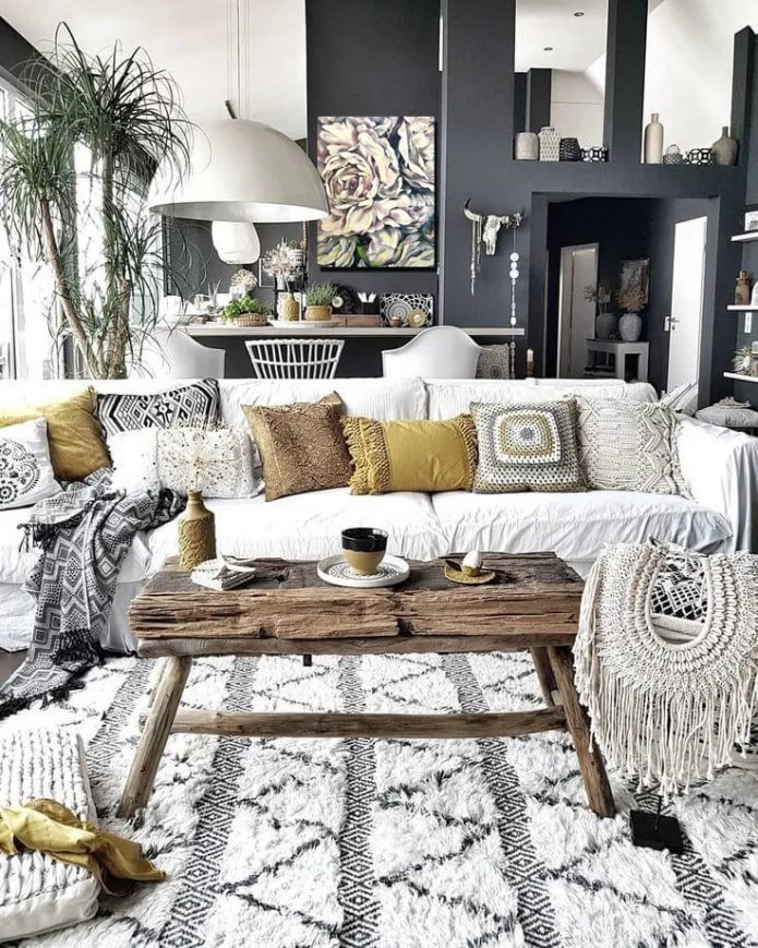 Wohnzimmer in Grau