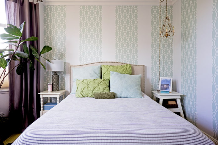 Papier-Simplex-Tapete im Schlafzimmer