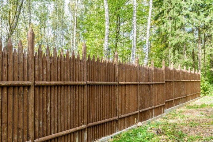 Zaun aus Baumstämmen