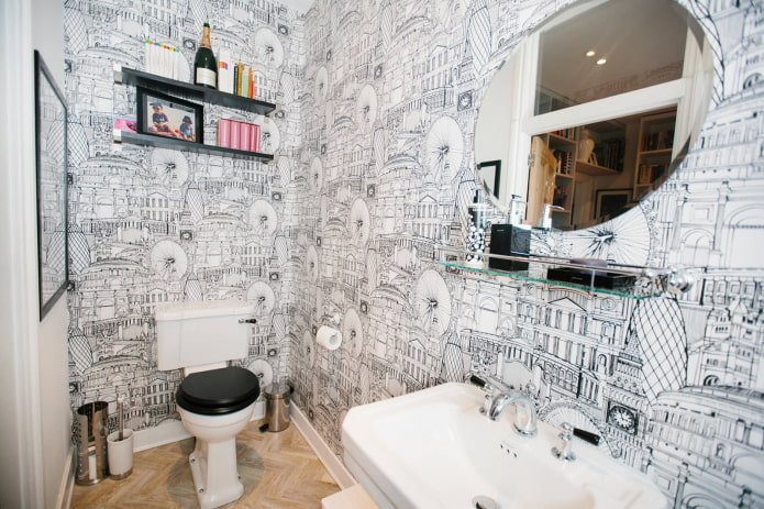 Schwarz-weiße Toilette