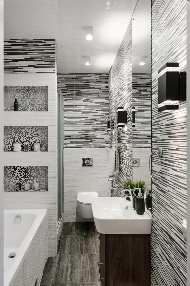 Holzwaschtisch im Badezimmer