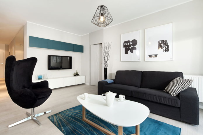 Sofa in einem skandinavischen Interieur