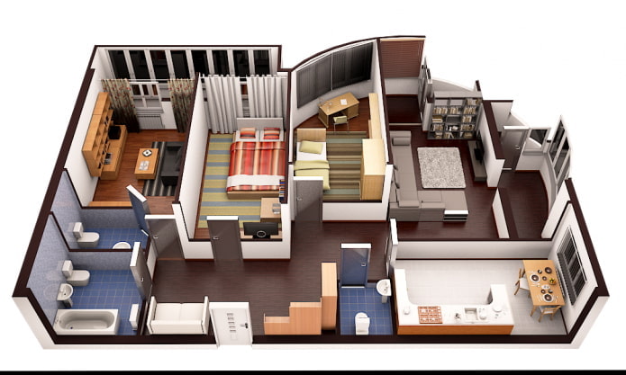 Grundriss einer 4-Zimmer-Wohnung