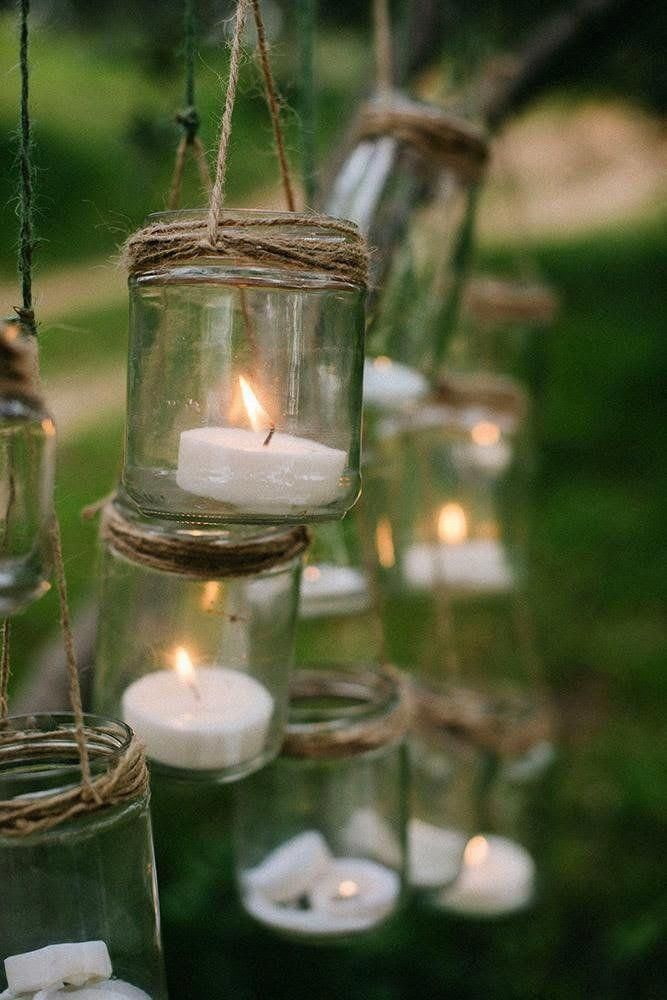 Kerzenständer im Glas