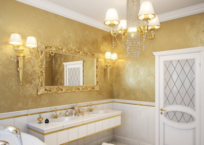 Goldputz im Badezimmer