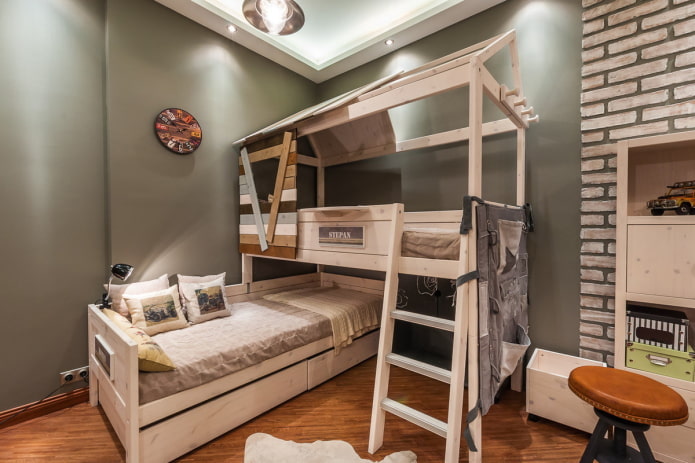 Kinderzimmer für zwei Jungen im Loft-Stil