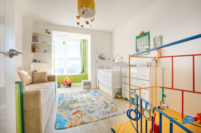 Planung und Zonierung eines Kinderzimmers für ein Baby