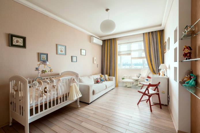 Planung und Zonierung eines Kinderzimmers für ein Baby