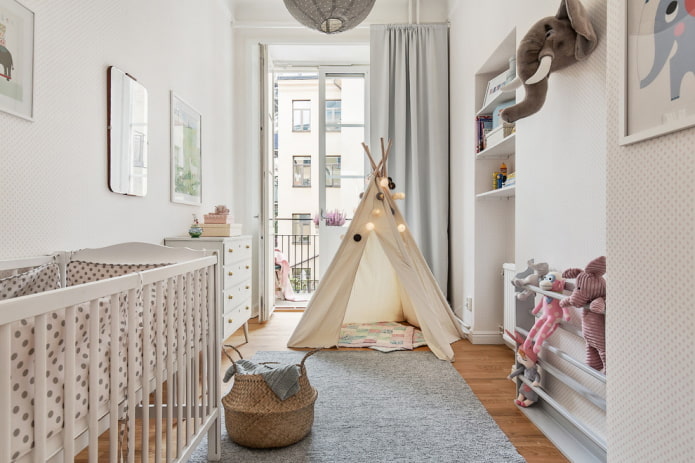 Entwurf eines kleinen Kinderzimmers für ein Baby