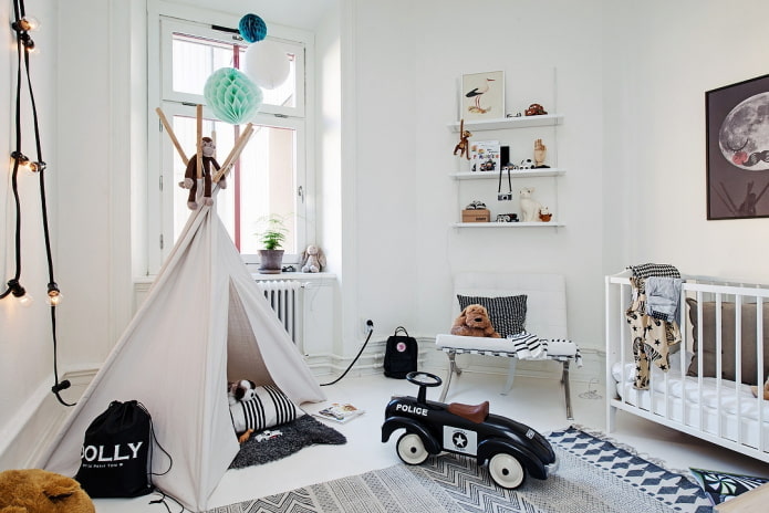 Babyzimmer im skandinavischen Stil