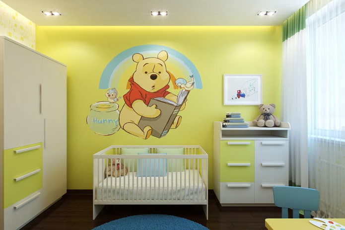 Kinderzimmer in einer Chruschtschowka für ein Neugeborenes 