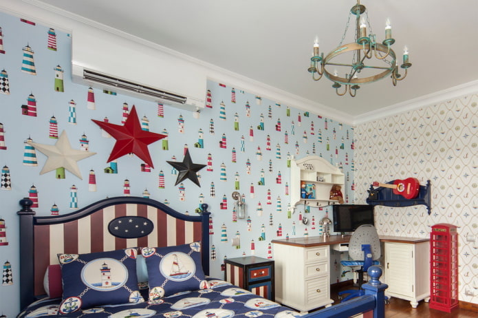 Kinderzimmer-Design im Marine-Stil