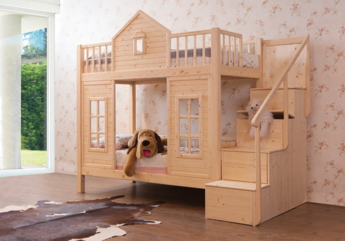 Etagenbett-Haus im Kinderzimmer