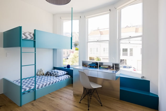Zweistöckiges Modell im Kinderzimmer für Jungen