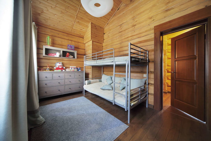 ein Etagenbett in einem Zimmer für zwei Kinder
