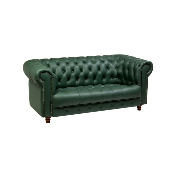 grünes Chesterfield-Sofa