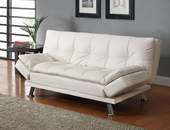 weißes Ledersofa