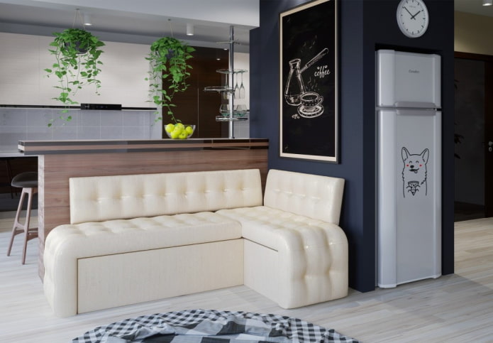 Klappsofa im Kücheninterieur
