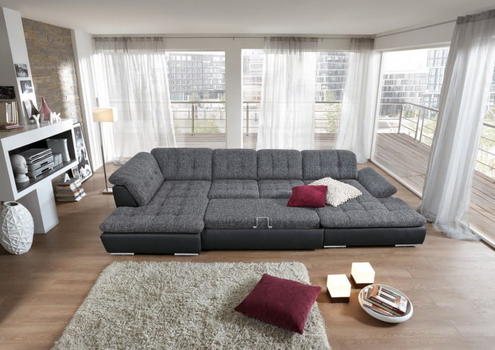 Klappsofa mit weicher Rückenlehne
