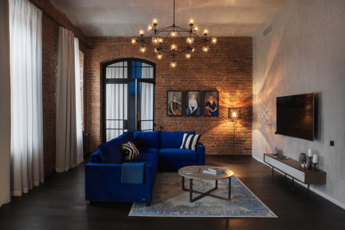 Kaltes blaues Sofa