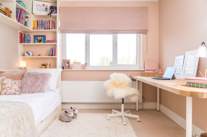 Design eines Kinderzimmers für ein Mädchen