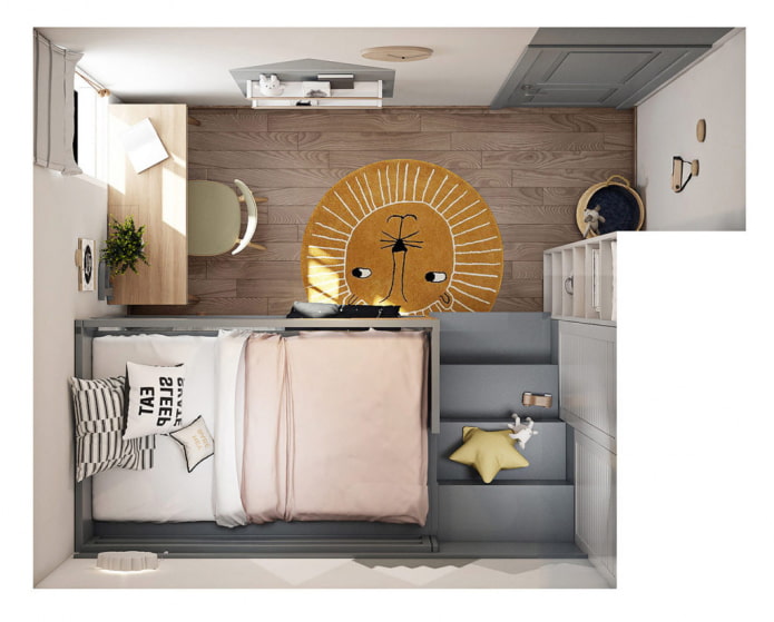 10 qm Kinderzimmer-Layout