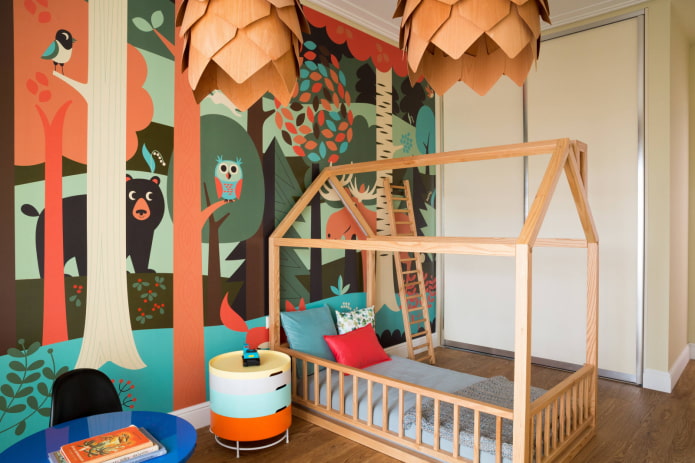 Gestrichene Wand im Kinderzimmer