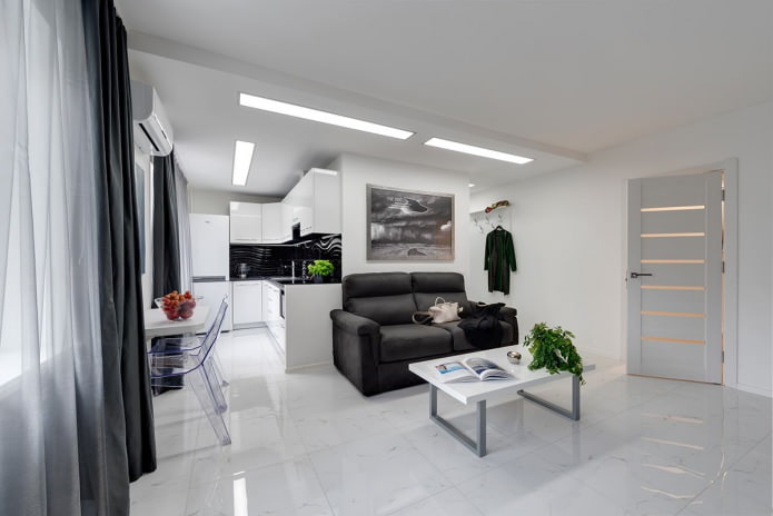 Interieur einer Wohnküche im modernen Stil