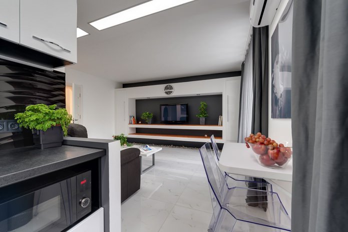 Interieur einer Wohnküche im modernen Stil