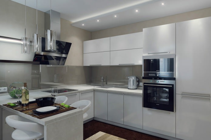 Interieur einer Wohnküche im modernen Stil