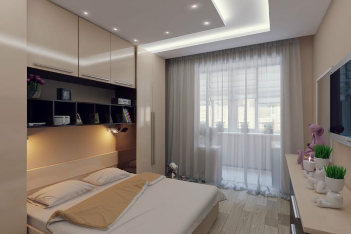 Schlafzimmer in einer Zweizimmerwohnung von 50 m².