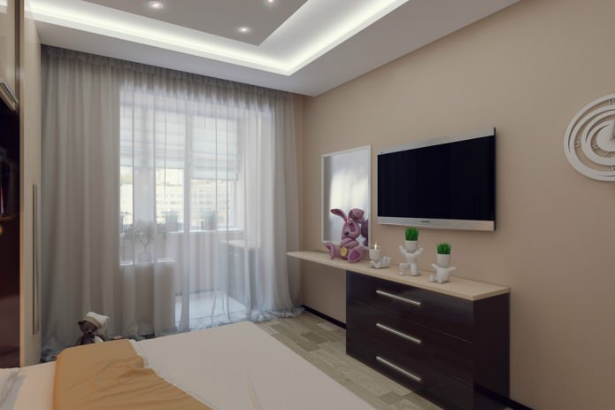 Schlafzimmer in einer Zweizimmerwohnung von 50 m².