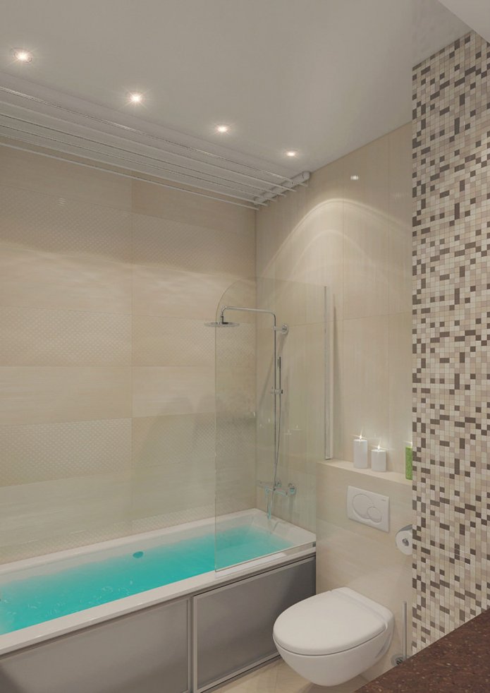 Badezimmer in einer Zweizimmerwohnung mit 50 m².