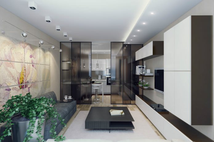 Interieur einer Wohnküche im modernen Stil