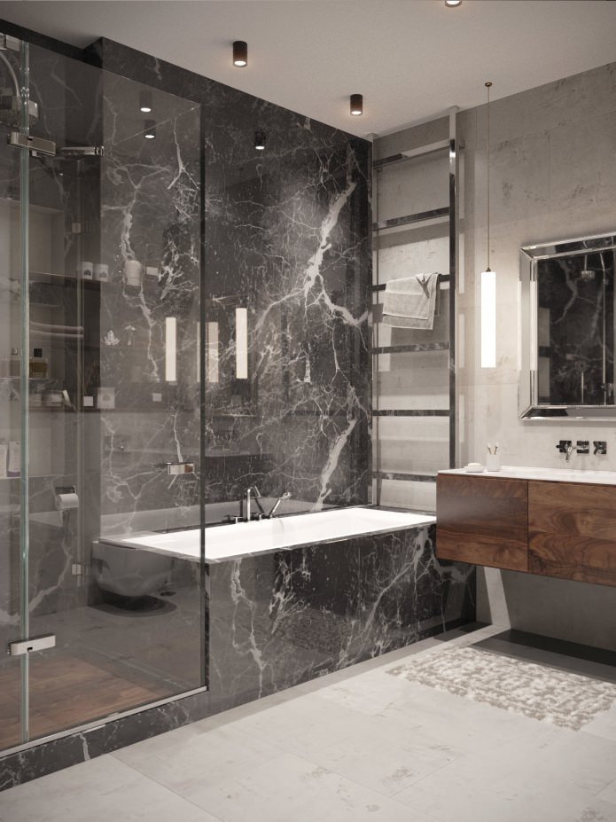 Badezimmer mit Marmordesign
