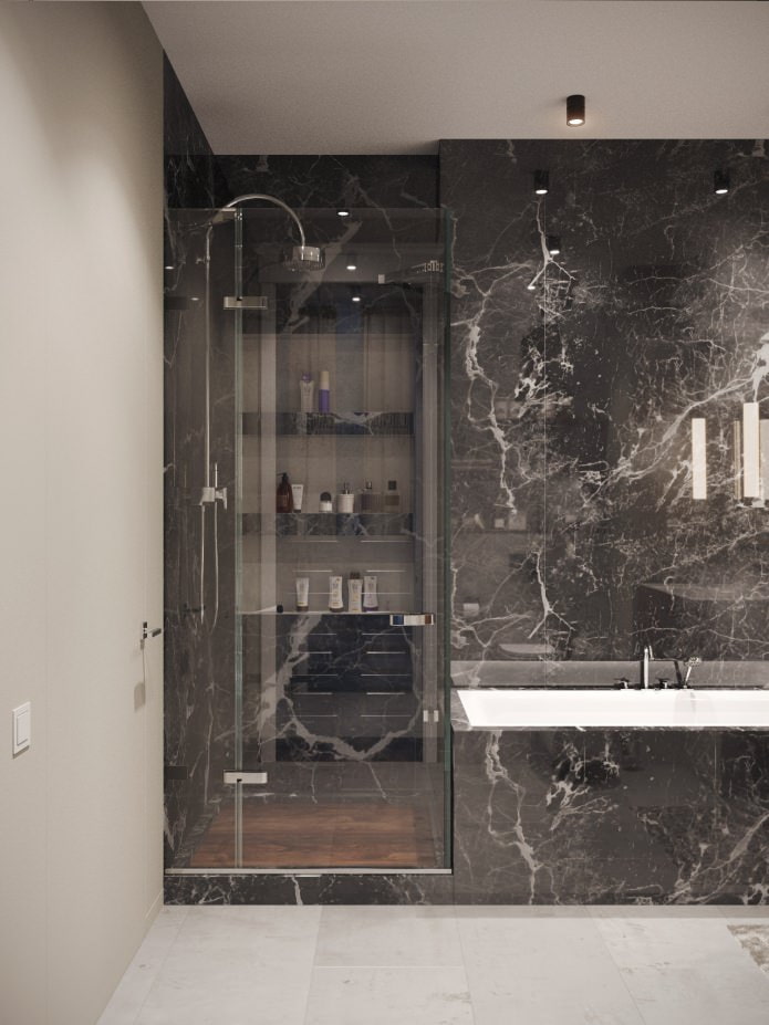 Badezimmer mit Marmordesign