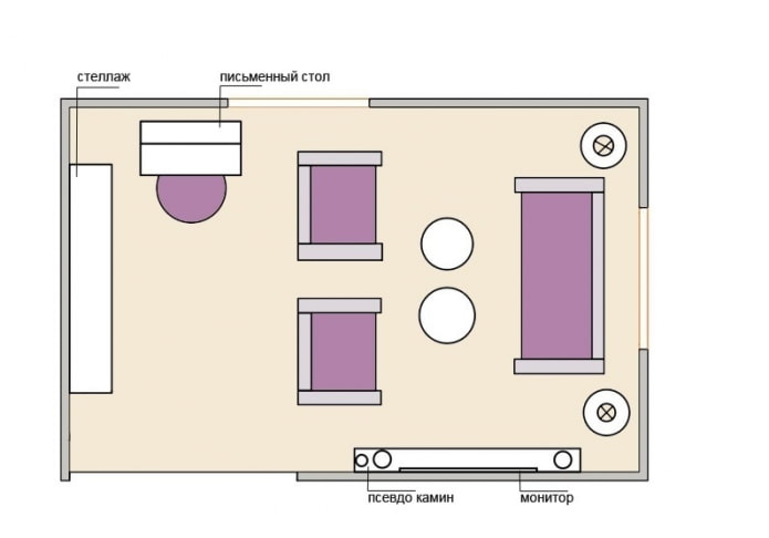 15 m² Wohnzimmeraufteilung mit Arbeitsbereich