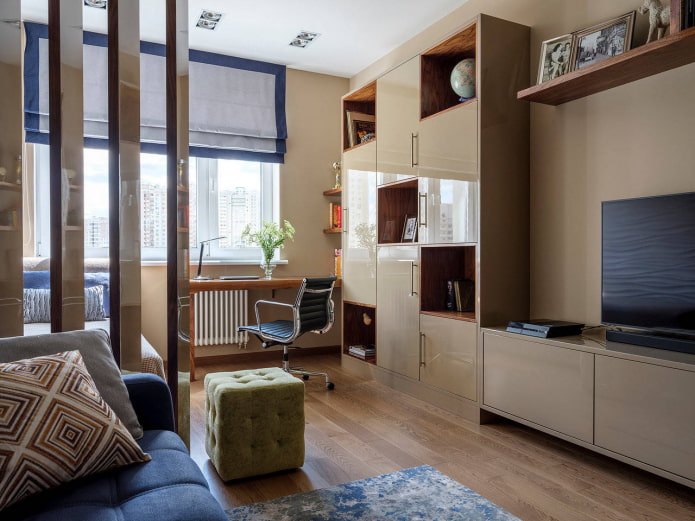 Schlafbereich in einem 15 m² großen Wohnzimmer