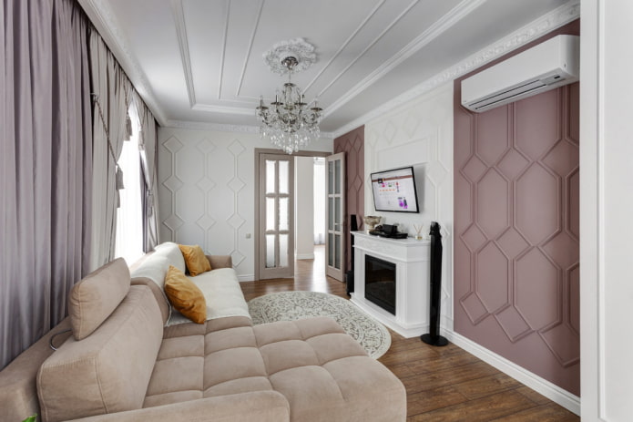 rechteckiges Wohnzimmer von 16 m²